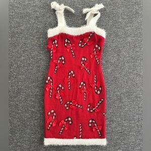 Planet Gold Festive Red Candy Cane Mini Dress